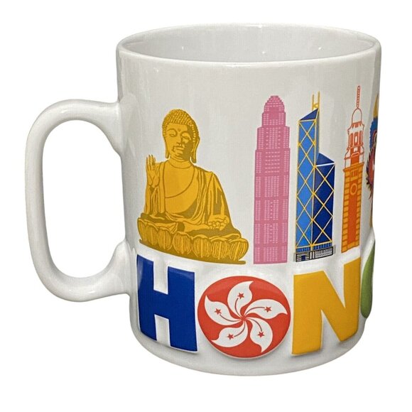 Madame Tussauds Hong Kong Mug White Tourist Travel Souvenir Dragon Colorful - Picture 3 of 6